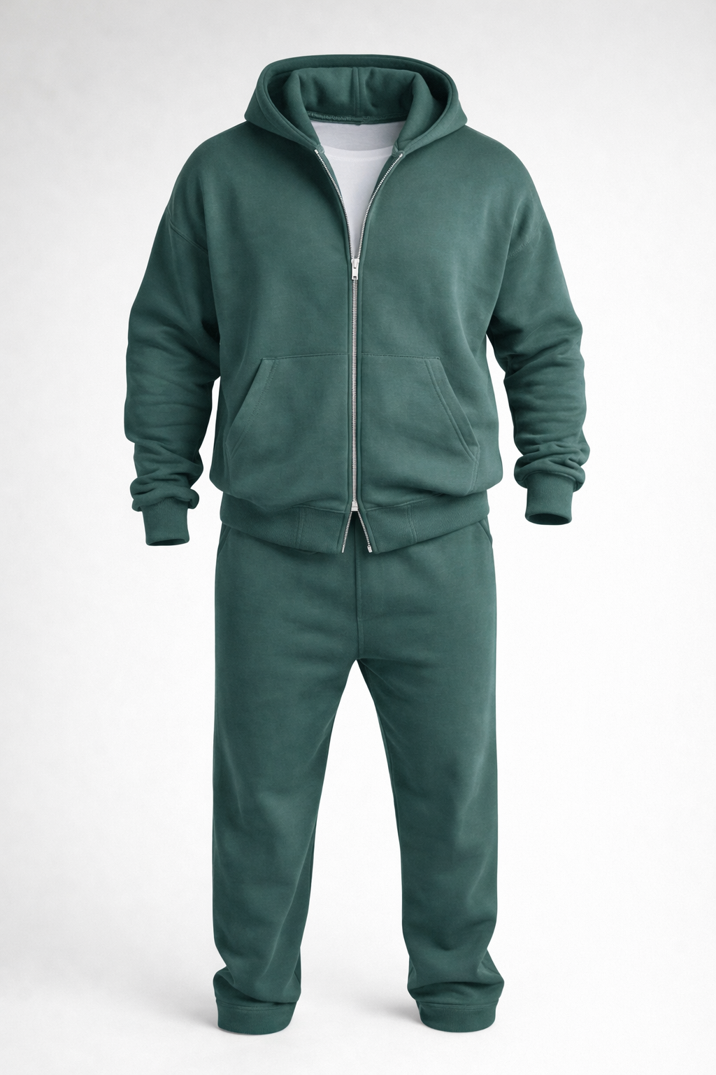 OLIVE FULL ZIP UP SET