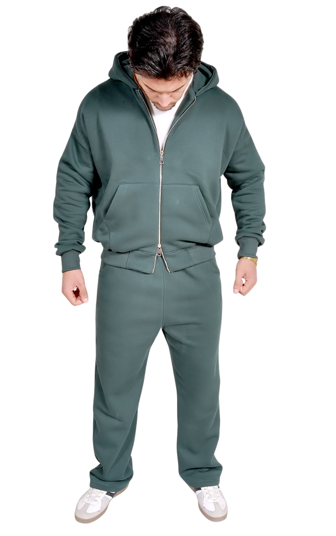 OLIVE FULL ZIP UP SET