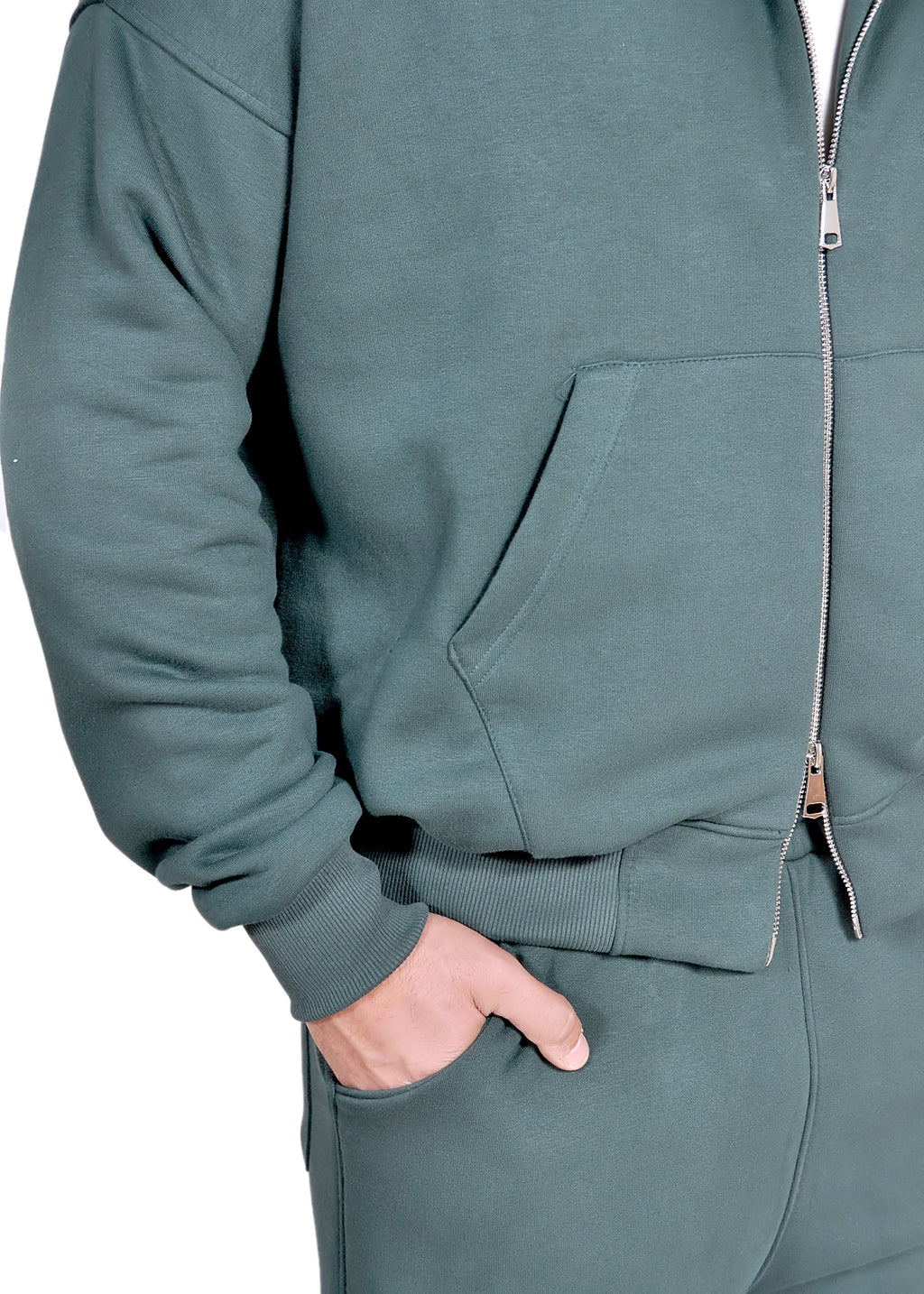 OLIVE FULL ZIP UP SET
