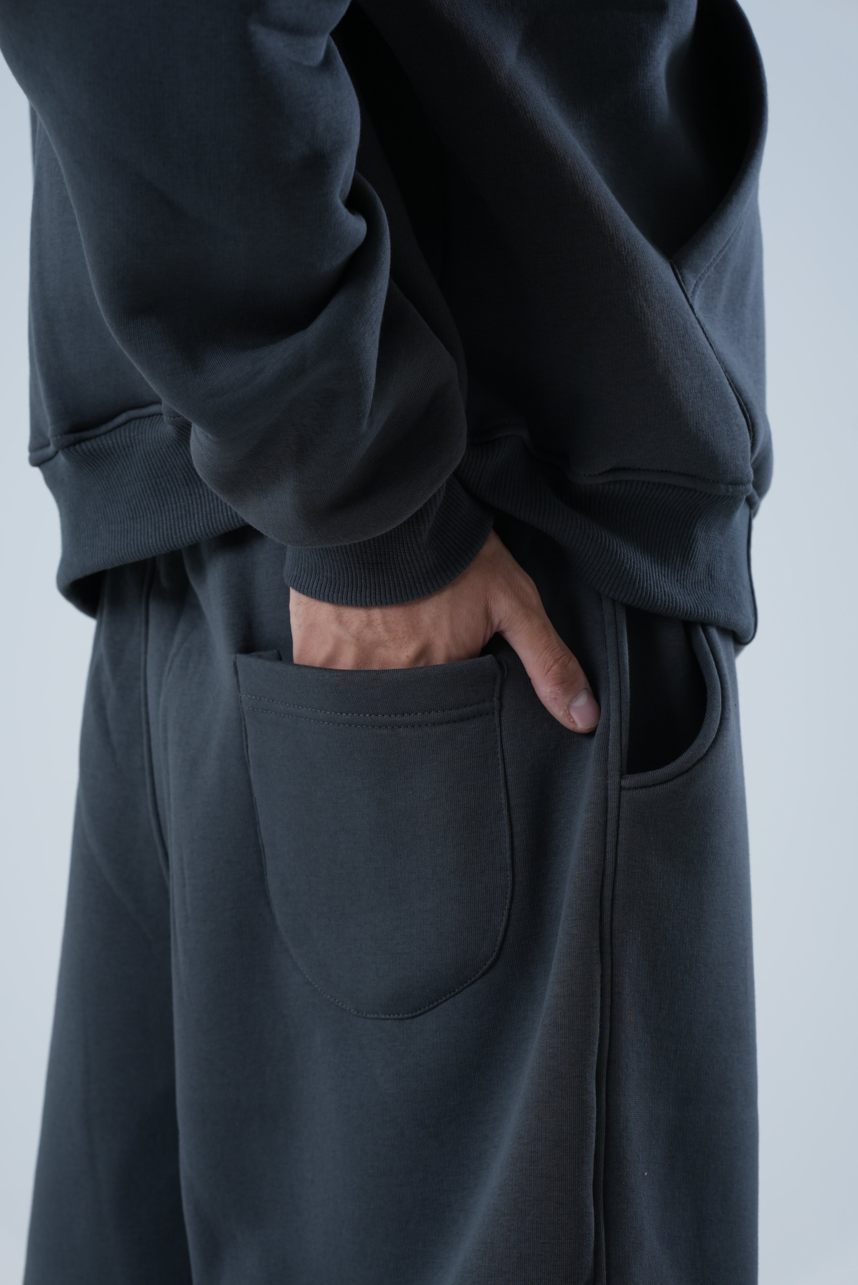 GRAY FULL ZIP UP SET