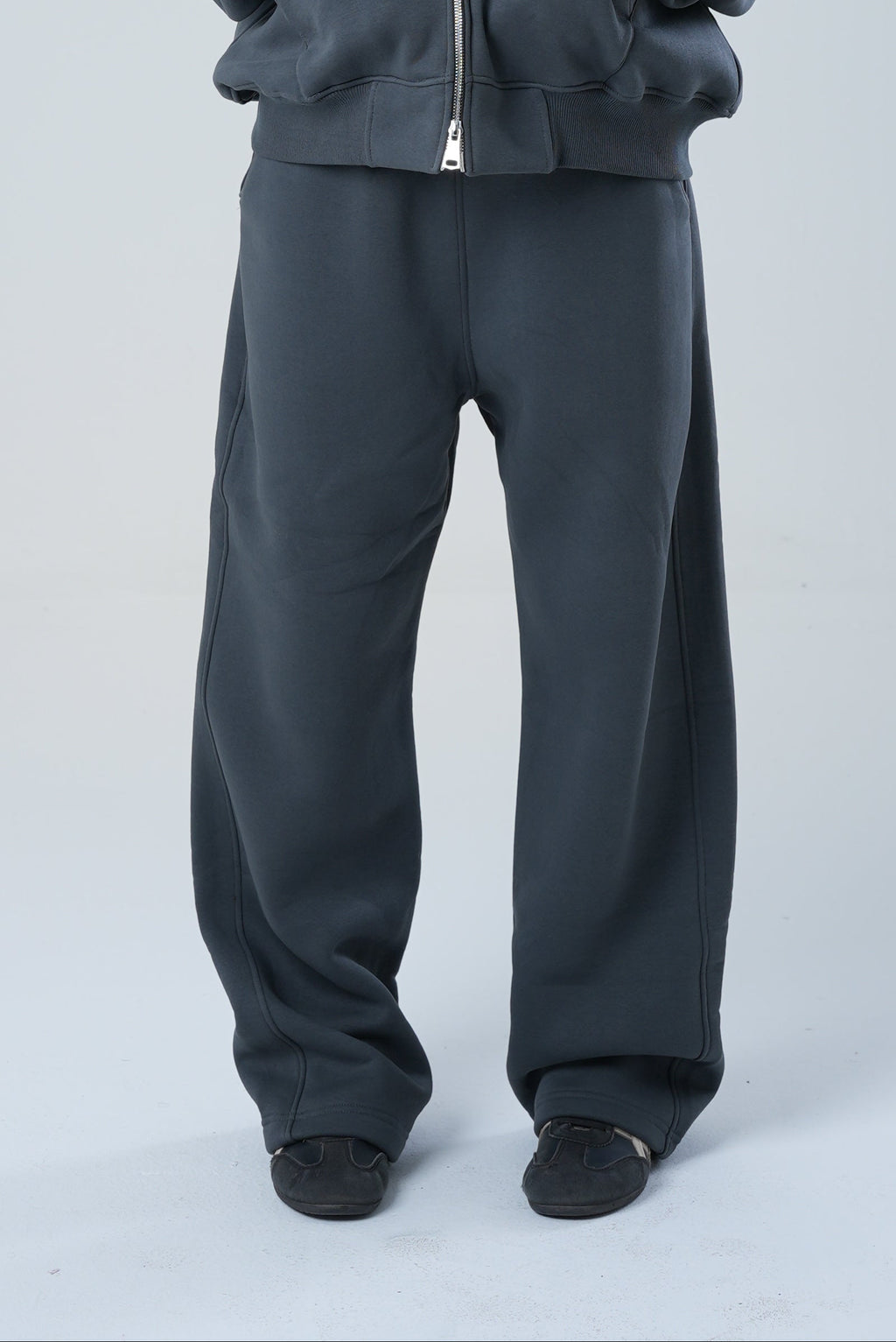 GRAY FULL ZIP UP SET