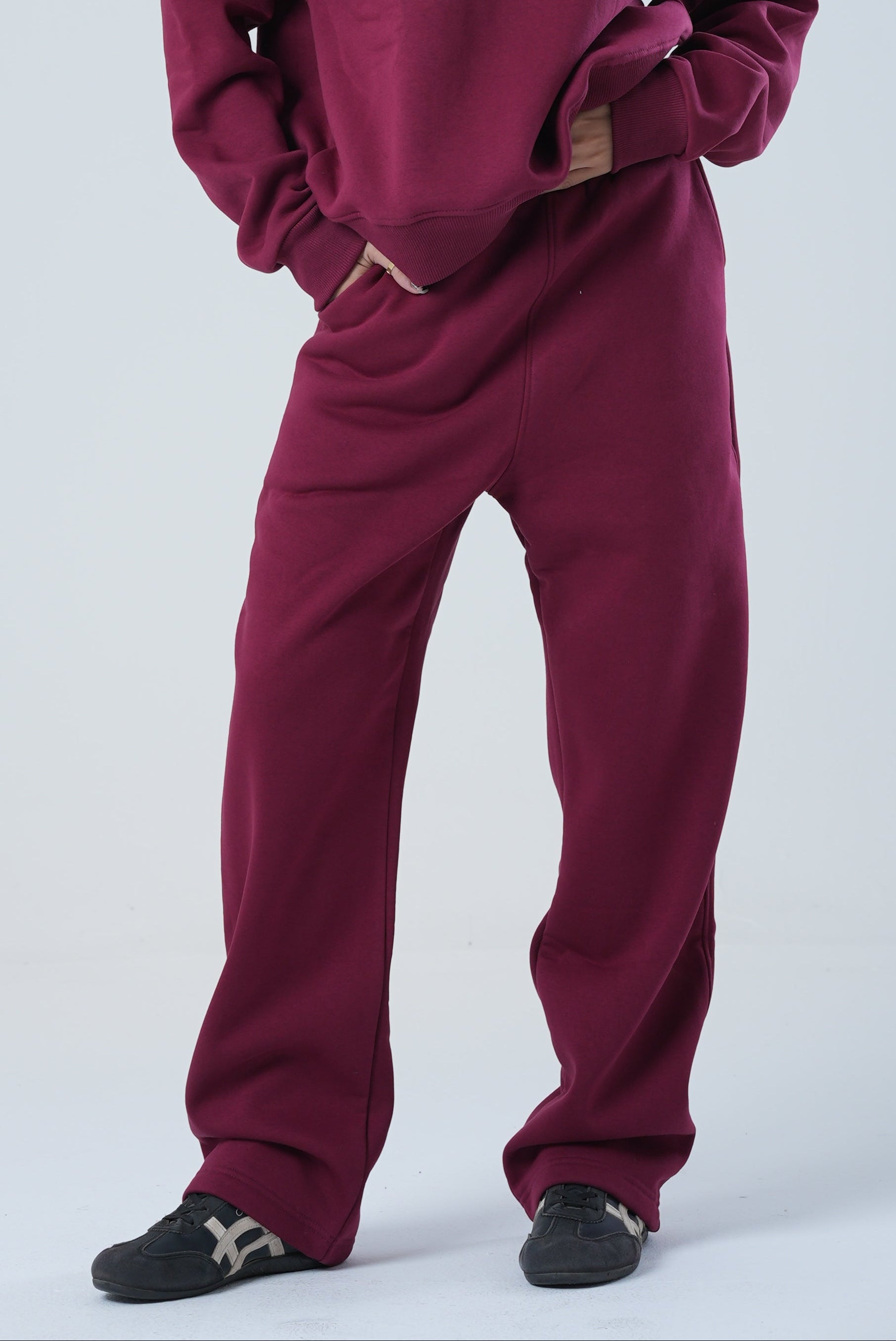 BURGUNDY BOXY FIT SET