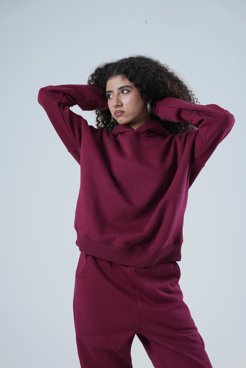 BURGUNDY BOXY FIT SET