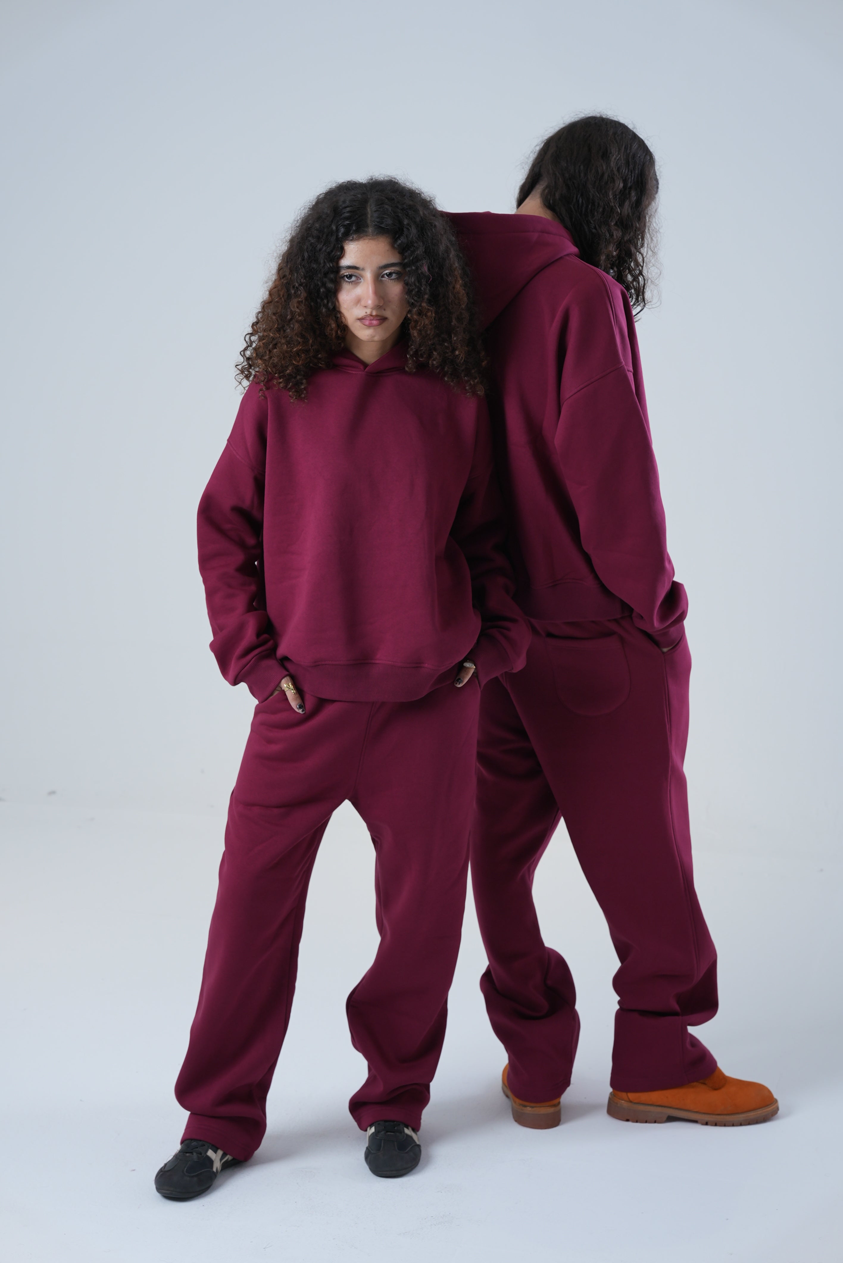 BURGUNDY BOXY FIT SET