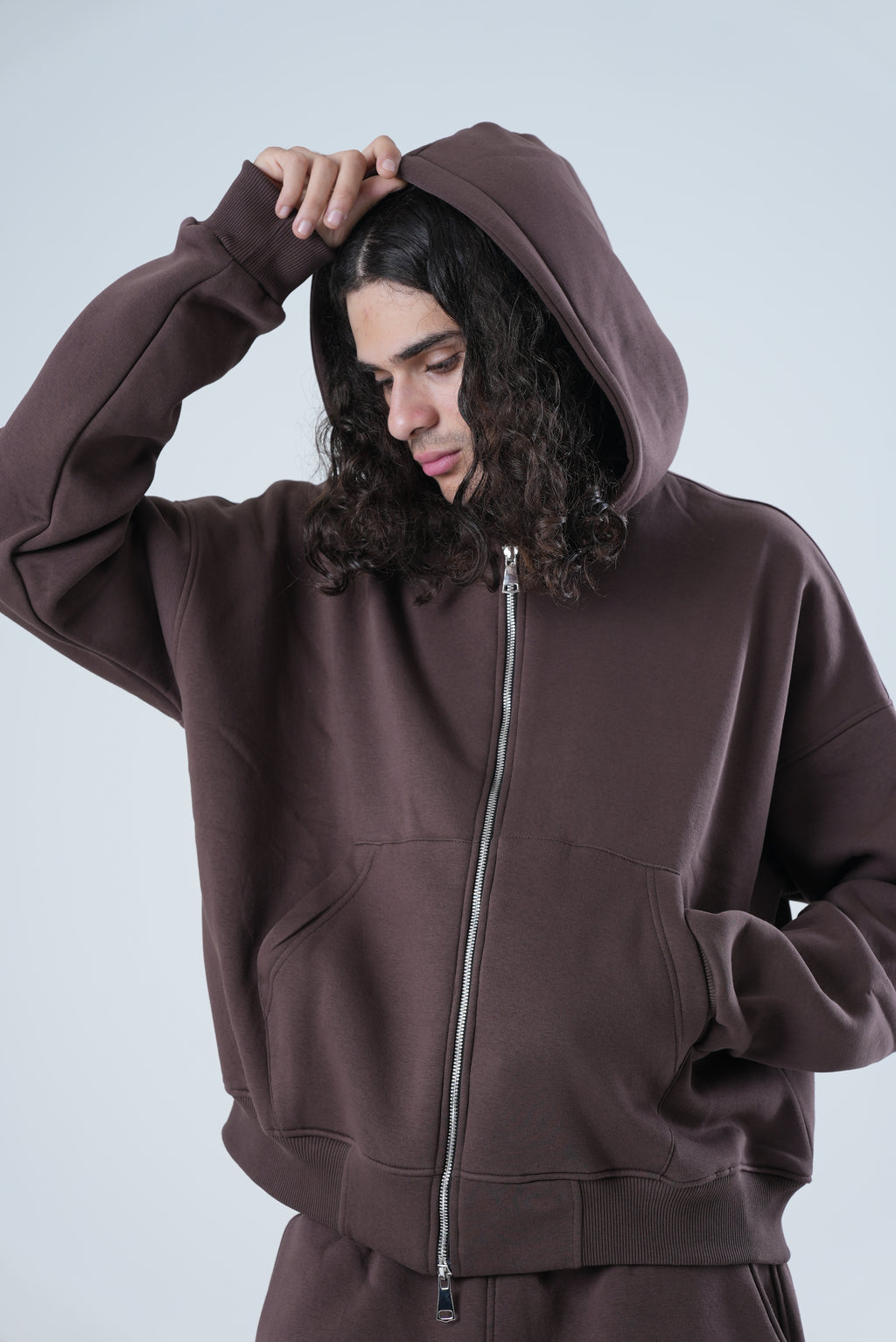 BROWN FULL ZIP UP