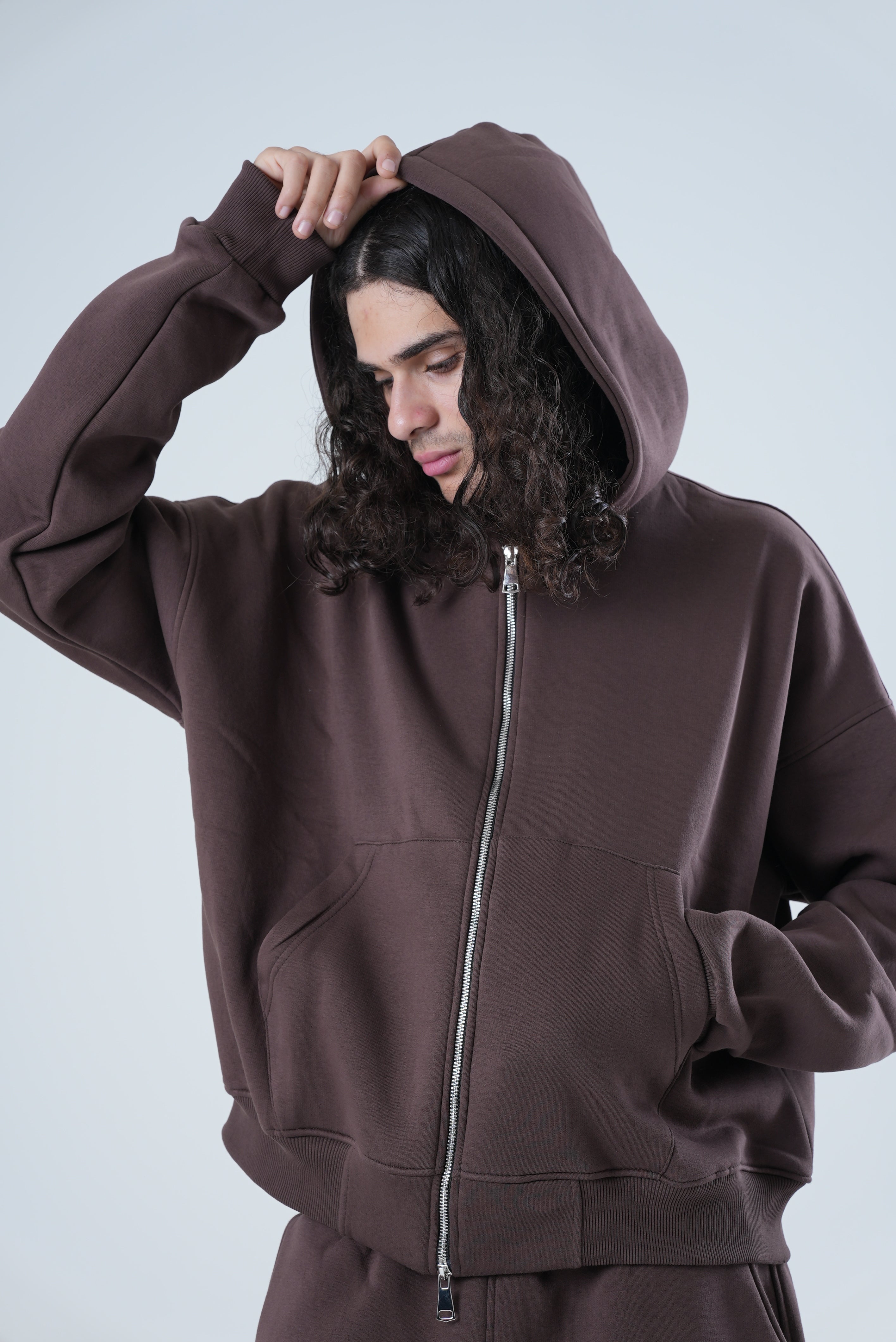 BROWN FULL ZIP UP