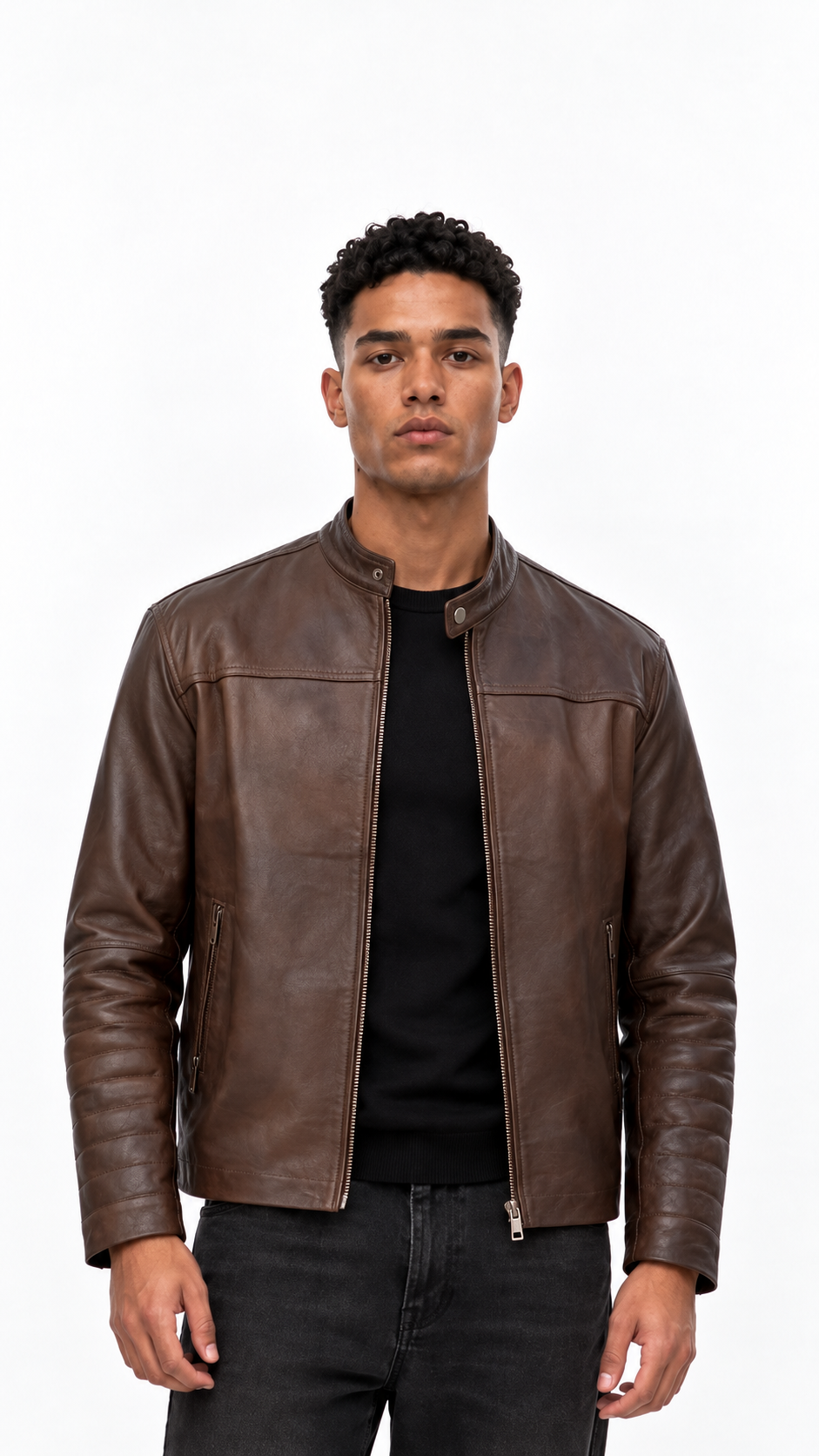 Brown Regular Leather Jacket