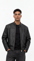 Black Regular Leather Jacket