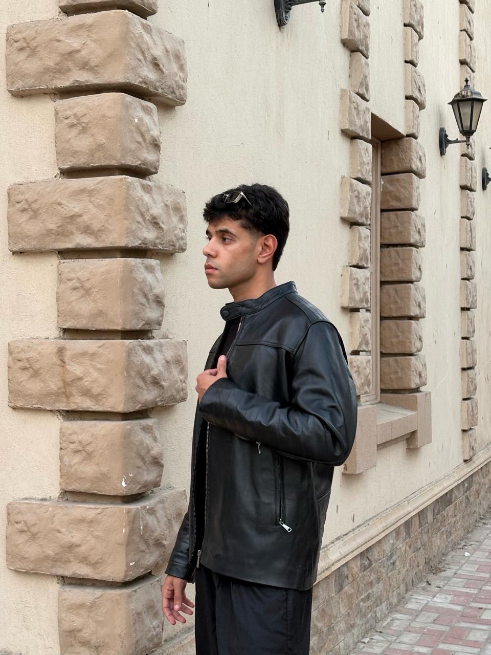 Black Regular Leather Jacket