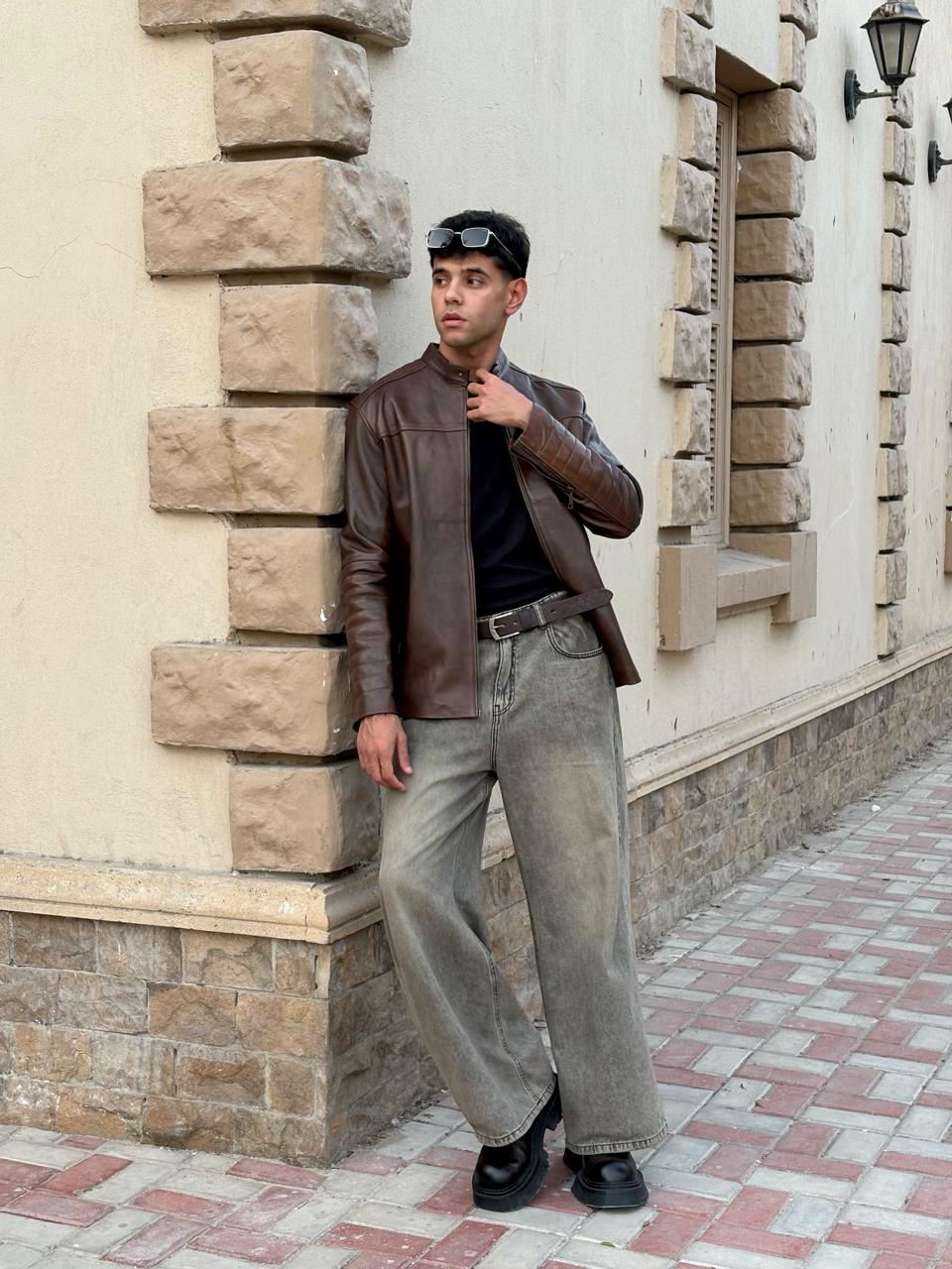 Brown Regular Leather Jacket